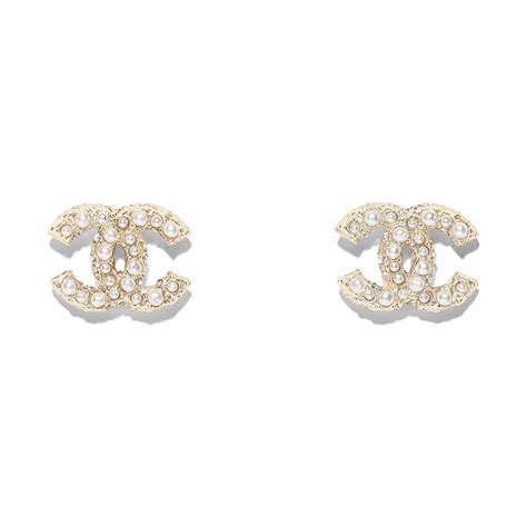 Chanel Metal and Strass Earrings Resin Gold 